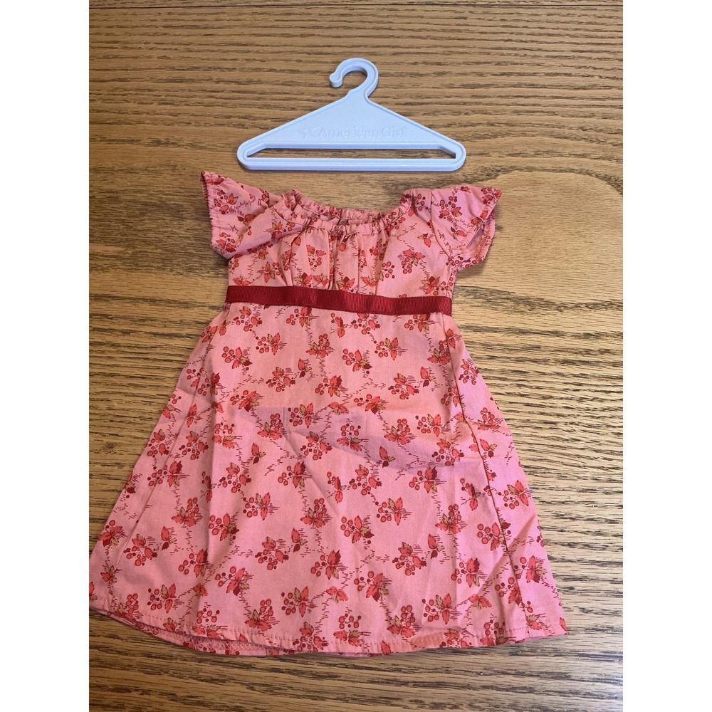 American Girl Doll Caroline Abott's travel dress with Red Ribbon Hanger